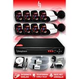 BAYICAM 8 Kameralı Panda 8 Dış Kamera Set 1 TB HDD Full HD Gece Görüşlü Güvenlik Kamerası Sistemi