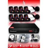 BAYICAM 8 Kameralı Panda 8 Dış Kamera Set 100 GB HDD Full HD Gece Görüşlü Güvenlik Kamerası Sistemi