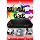 Bayicam 8 Kameralı Süper 2 İç Kamera Set 100 GB 5 MP 2K Net Renkli Gece Görüşlü Güvenlik Kamerası Sistemi