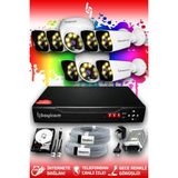 Bayicam 8 Kameralı Süper 2 İç Kamera Set 320 GB 5 MP 2K Net Renkli Gece Görüşlü Güvenlik Kamerası Sistemi
