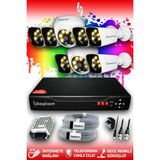 Bayicam 8 Kameralı Süper 2 İç Kamera Set HDD'siz 5 MP 2K Net Renkli Gece Görüşlü Güvenlik Kamerası Sistemi