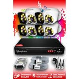 Bayicam 8 Kameralı Süper 4 İç Kamera Set HDD'siz 5 MP 2K Net Renkli Gece Görüşlü Güvenlik Kamerası Sistemi