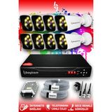 Bayicam 8 Kameralı Süper 8 Dış Kamera Set HDD'siz 5 MP 2K Net Renkli Gece Görüşlü Güvenlik Kamerası Sistemi