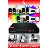 Bayicam 8 Kameralı Ultra 2 İç Kamera Set 250 GB 5 MP 2K Net Renkli Gece Görüşlü Güvenlik Kamerası Sistemi