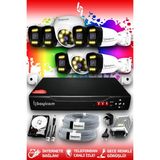 Bayicam 8 Kameralı Ultra 2 İç Kamera Set 320 GB 5 MP 2K Net Renkli Gece Görüşlü Güvenlik Kamerası Sistemi