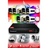 Bayicam 8 Kameralı Ultra 2 İç Kamera Set HDD'siz 5 MP 2K Net Renkli Gece Görüşlü Güvenlik Kamerası Sistemi