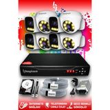 Bayicam 8 Kameralı Ultra 4 İç Kamera Set 2 TB 5 MP 2K Net Renkli Gece Görüşlü Güvenlik Kamerası Sistemi