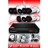 BAYICAM 8 Kameralı Uzay 2 İç Kamera Set 2 TB HDD Full HD Gece Görüşlü Güvenlik Kamerası Sistemi
