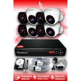 BAYICAM 8 Kameralı Uzay 4 İç Kamera Set 1 TB HDD Full HD Gece Görüşlü Güvenlik Kamerası Sistemi