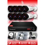 BAYICAM 8 Kameralı Uzay 8 Dış Kamera Set 1 TB HDD Full HD Gece Görüşlü Güvenlik Kamerası Sistemi