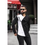 BAYIM Çift Renk Asimetrik Fermuarlı Erkek Slim Fit Gömlek