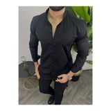 BAYIM Erkek Slim Fit Hakim Yaka Likralı Gömlek | Modern Kesim