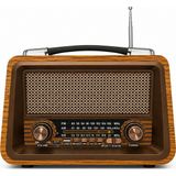 Bayındır Elektronik Gerçek Ahşap Eskitme Bluetooth Hoparlör Mp3 Çalar Müzik Kutusu Nostaljik Radyo - Bal - Meşe