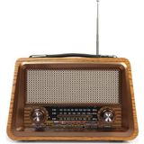 Bayındır Elektronik Gerçek Ahşap Eskitme Bluetooth Hoparlör Mp3 Çalar Müzik Kutusu Nostaljik Radyo - Meşe