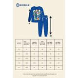 Baykar Erkek Çocuk Pamuklu Bisiklet Yaka Harf Baskılı Uzun Kollu Pijama Takımı 9659 Mavi - 4 - 5 Yaş