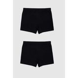 Baykar Erkek Çocuk Pamuklu Havlu Bel Düz Klasik Boxer 2'li Paket 3190 Siyah - 5 - 6 Yaş