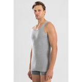 Baykar Erkek Slim Fit Esnek Pamuklu Kaşkorse Atlet Gri Melanj