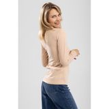 Baykar Kadın Pamuklu Bisiklet Yaka Uzun Kollu Penye Basic Body Ten Rengi - 2XL