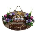 Baykuş Ailesi Welcome Yazılı Kapı Süsü