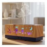 Baykuş Desenli Işıklı Mini Masaüstü Aroma Difüzör – USB ile Çalışan Buhar Nemlendirici ve Gece Lambası (Karışık)
