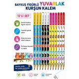 Baykuş Kurşun Kalem 12 Adet Faber Castell Yuvarlak Gövdeli Siyah Kurşun Kalem Yumuşak Yazım Kolay Tutuş Kaliteli Okul