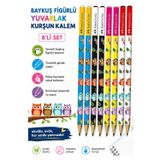 Baykuş Kurşun Kalem 8 Adet Faber Castell Yuvarlak Gövdeli Siyah Kurşun Kalem Yumuşak Yazım Kolay Tutuş Kaliteli Okul