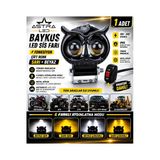 Baykuş Led Sis Farı Çakarlı 4 Fonksiyon Çift Renk Sarı-Beyaz Moto-Offroad-Suv-İş Makinesi Açma Kapama Anahtarlı
