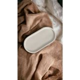 Baykuş Life Concept Dekoratif Hediyelik Oval Beyaz Biblo Tabak Takı Tabağı Mum Tabağı Mumluk Organizer