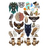 Baykuş Owl Sticker Set-16 16 Parça Telefon, Tablet, Defter, Laptop Sticker