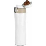 Baylar Beyaz Çelik Termos Matara 500 Ml Sıcak Ve Soğuk İçecekler İçin Kilitli Kapaklı - 450 ml