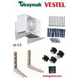 Baymak Vestel Iklimsa Klima Dış Ünite Montaj Konsol Takımı Ayak +Titreşim Takozu +Vida Dubel