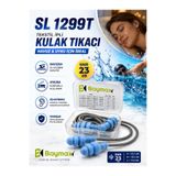 Baymax SL 1299T Tekstil İpli Yıkanabilir Kulak Tıkacı Havuz Uyku Ses Azaltıcı SNR 23 dB