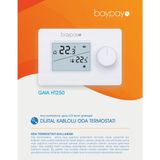 Baypayo Kablolu Oda Termostatı Dijital Kontrol Paneli ile Beyaz Renkli Kullanım Kolaylığı