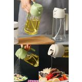 BAYRA Çift Fonksiyonlu Cam Yağdanlık 500ml Zeytinyağı Sıvıyağ Şişesi Airfryer Sprey Yağlık Sirkelik Yeşil