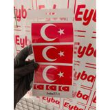 Bayrak 3lü Set 10x5cm Renkli Baskı Sticker, Bisiklet, Karavan,otomobil,çocuk