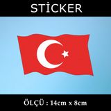 Bayrak Dalga Efectli - 2 Adet Sticker Araba Cam Bagaj Uyumlu Et,Ket Kask Motosiklet Dolap Cam Uyumlu Yapışkan