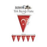 Bayrak Flama 1 Adet Ay Yıldız Bayraklı Flama Süsleme 29 Ekim 23 Nisan Üçgen Kağıt Flama Milli Bayram Süsü Sınıf Okul Süsleme