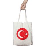 Bayrak Iki Tarafı Kalıcı Baskılı Yıkanabilir Bez Çanta Omuz Çantası