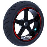 Bayrak Kırmızı 4 Parçalı Keskin Jant Şeridi Sticker Çınar Extreme