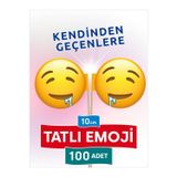 Bayrak Kürdan 10 Cm, 100 Adet - Yemek Yerken Kendinden Geçenlere Tatlı Emojili
