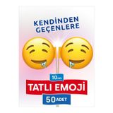 Bayrak Kürdan 10 Cm, 50 Adet - Yemek Yerken Kendinden Geçenlere Tatlı Emojili
