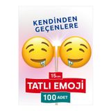 Bayrak Kürdan 15 Cm, 100 Adet - Yemek Yerken Kendinden Geçenlere Tatlı Emojili