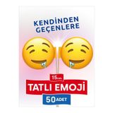 Bayrak Kürdan 15 Cm, 50 Adet - Yemek Yerken Kendinden Geçenlere Tatlı Emojili