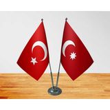 Bayrak Masa Üstü Osmanlı Devleti Bayrağı Türk Bayrağı Ikili Krom Direk Masa Bayrağı