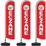Bayrak Online Eczane Yelken Bayrak Takımı 3 Parça Siyah 75x300 cm Ölçüler