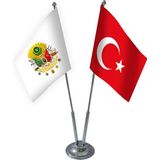 Bayrak Online Osmanlı Tuğrası Masa Bayrağı Takımı 2'li