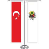 Bayrak Online T Dikdörtgen Osmanlı Tuğrası Masa Bayrağı Takımı