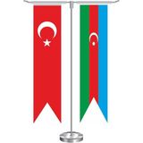 Bayrak Online T Kırlangıç Azerbaycan Masa Bayrağı Takımı 8x32 cm Kırmızı ve Yeşil Renkli