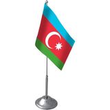 Bayrak Online Tekli Azerbaycan Masa Bayrağı 15x22,5 cm Çiftkat Saten Kumaşlı