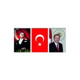 bayrakal Cumhurbaşkanı Posteri, Atatürk Resmi Ve Türk Bayrağı Raşel Kumaş 4x6m. 3 Adet Ürün